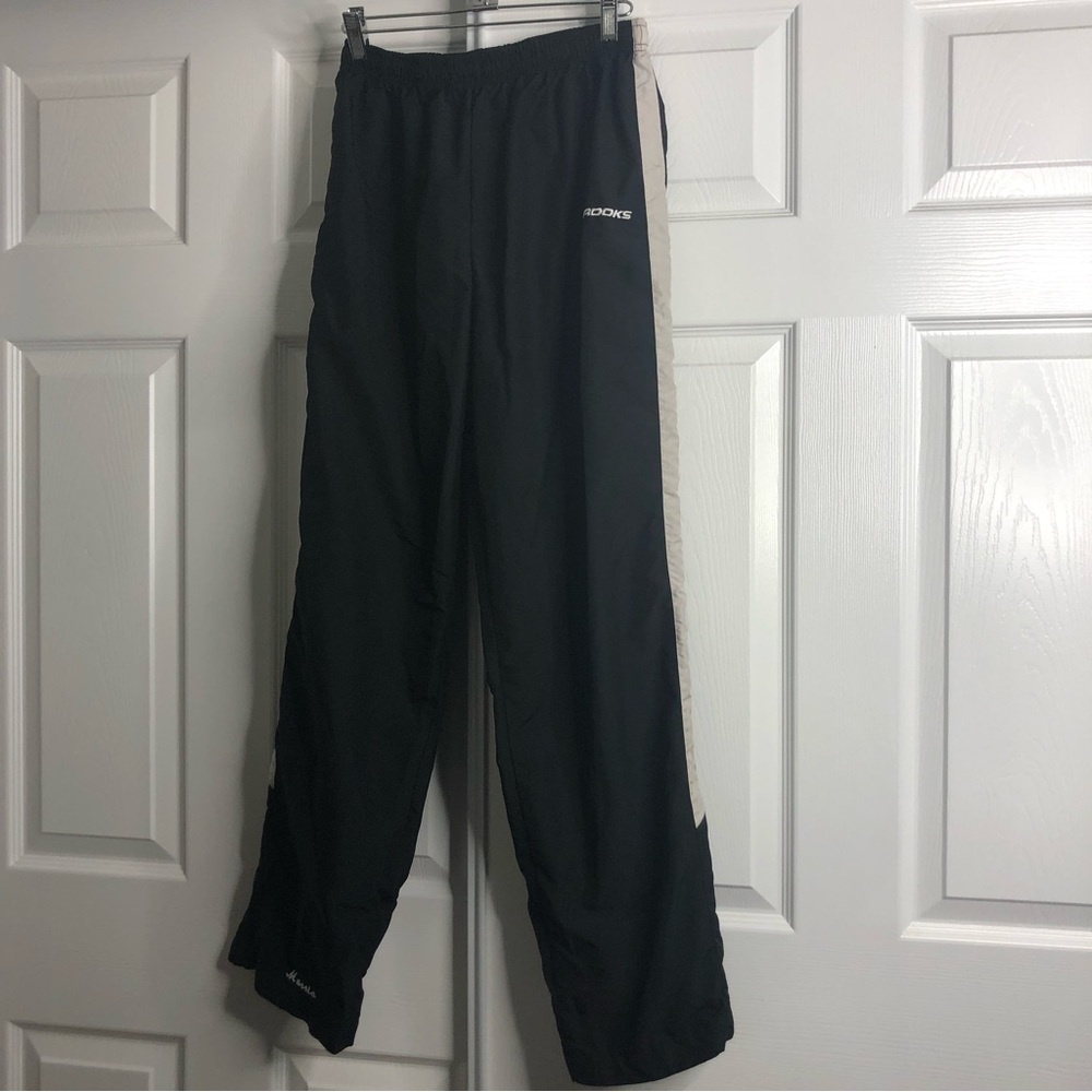 Brooks Windbreaker Pants S Read Black White Stripe